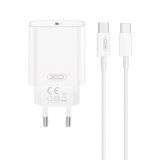 Сетевое зарядное устройство (адаптер) 2в1 XO CE32 PD_20W + Data Cable Type-C to Type-C white