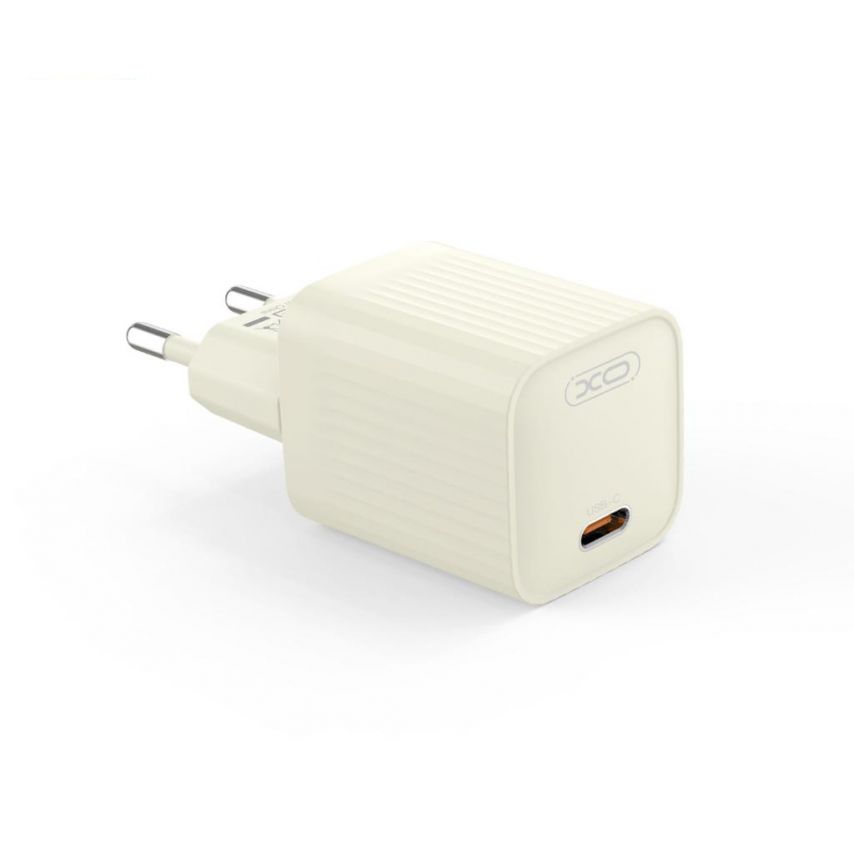 Сетевое зарядное устройство (адаптер) 2в1 XO L146 PD_20W + Data Cable Type-C to Lightning beige