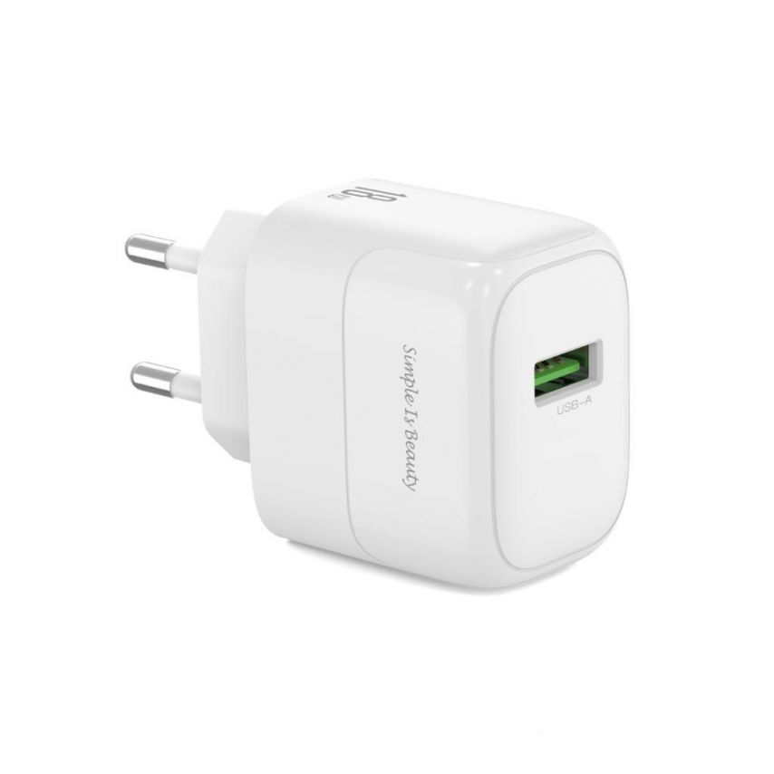 Сетевое зарядное устройство (адаптер) XO L135 1USB / QC3.0 / 18W white