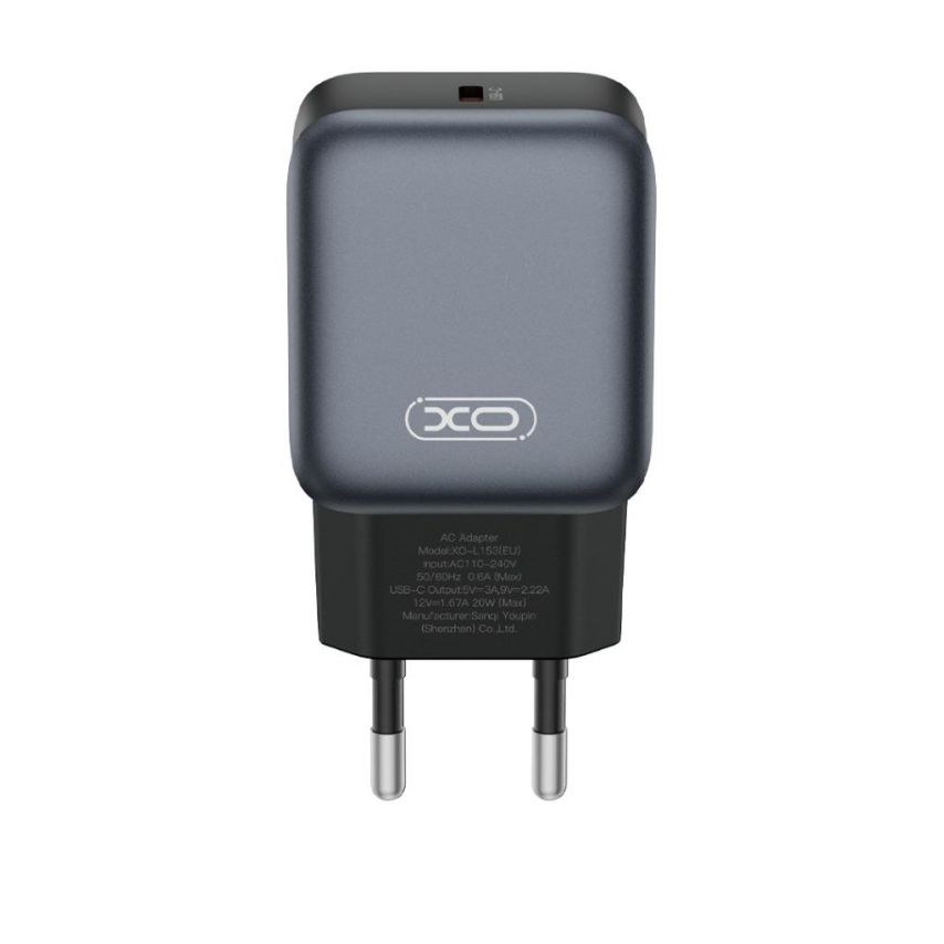 Мережевий зарядний пристрій (адаптер) XO L153 PD_20W black