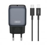 Сетевое зарядное устройство (адаптер) 2в1 XO L153 PD_20W + Data Cable Type-C to Lightning black