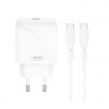 Сетевое зарядное устройство (адаптер) 2в1 XO L141 PD_20W + Data Cable Type-C to Type-C white