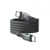 Кабель USB XO NB-Q267 60W Type-C to Type-C плетеный на магнитах black