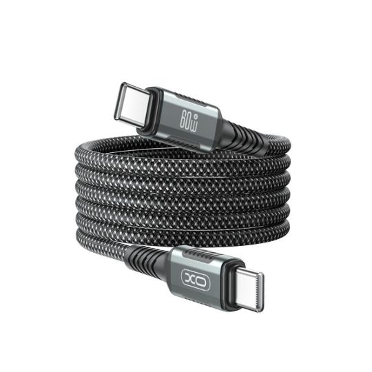 Кабель USB XO NB-Q267 60W Type-C to Type-C плетеный на магнитах black - купить за 287.95 грн в Киеве, Украине