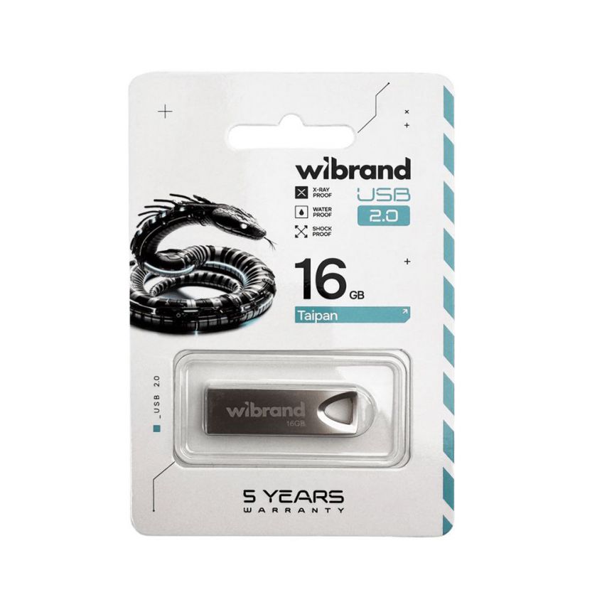 Флеш-память USB Wibrand Taipan 16GB USB 2.0 silver
