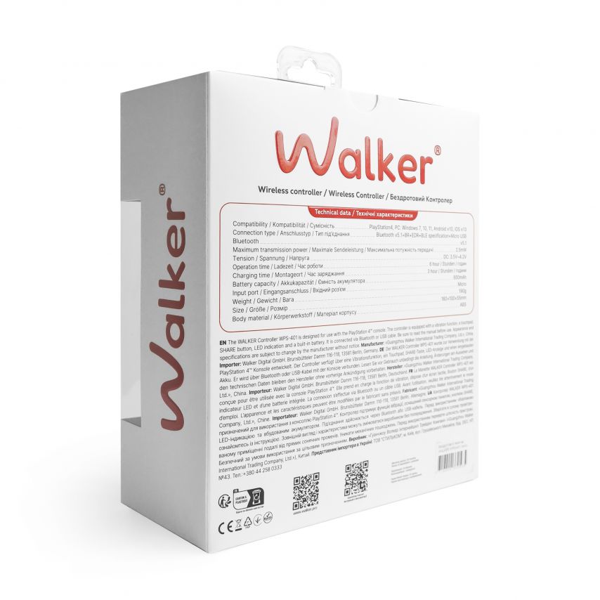 Бездротовий геймпад WALKER WPS-401 black