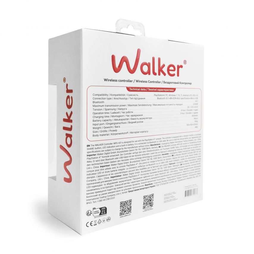 Беспроводной геймпад WALKER WPS-401 white