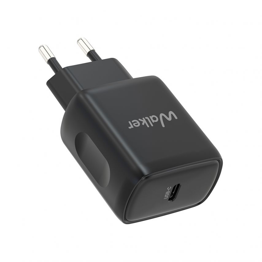 Мережевий зарядний пристрій (адаптер) 2в1 WALKER WH-64 PD_25W + Data Cable Type-C to Type-C black