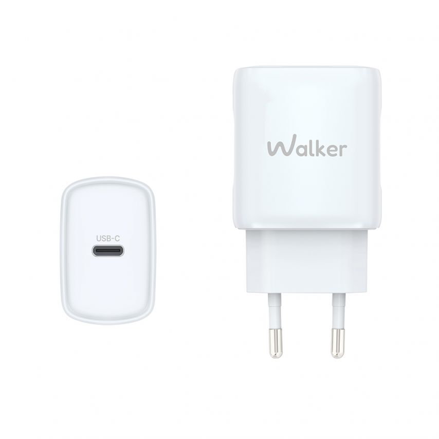 Мережевий зарядний пристрій (адаптер) 2в1 WALKER WH-64 PD_25W + Data Cable Type-C to Lightning white