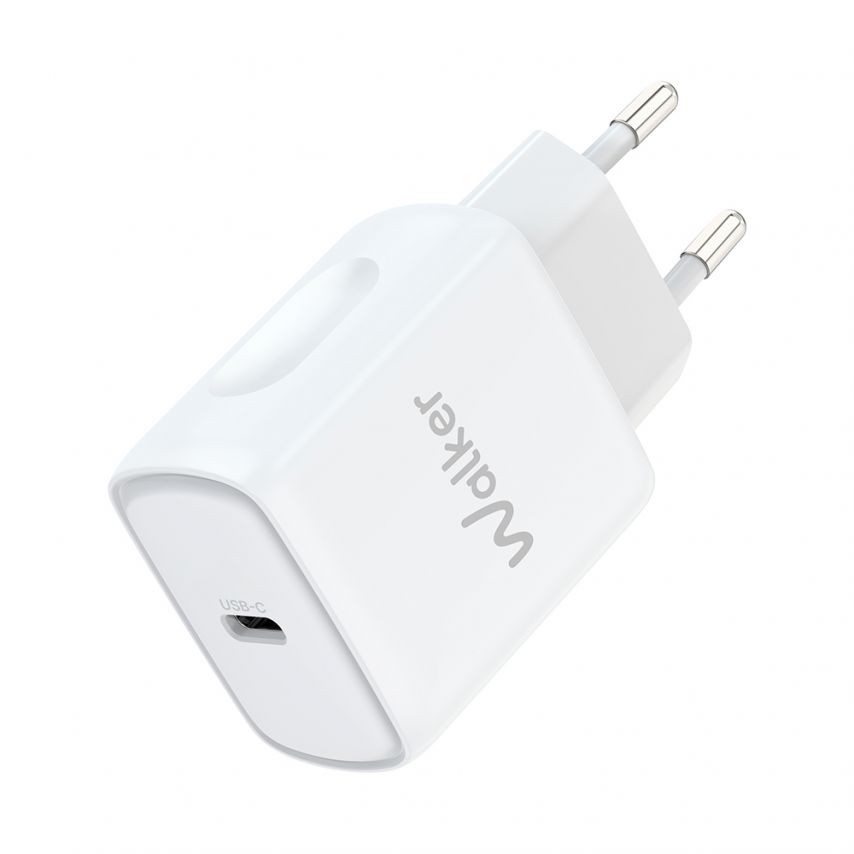 Мережевий зарядний пристрій (адаптер) 2в1 WALKER WH-64 PD_25W + Data Cable Type-C to Type-C white