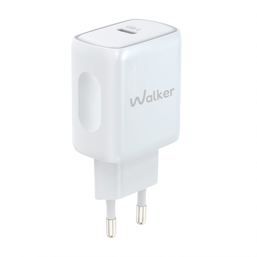 Мережевий зарядний пристрій (адаптер) 2в1 WALKER WH-64 PD_25W + Data Cable Type-C to Type-C white