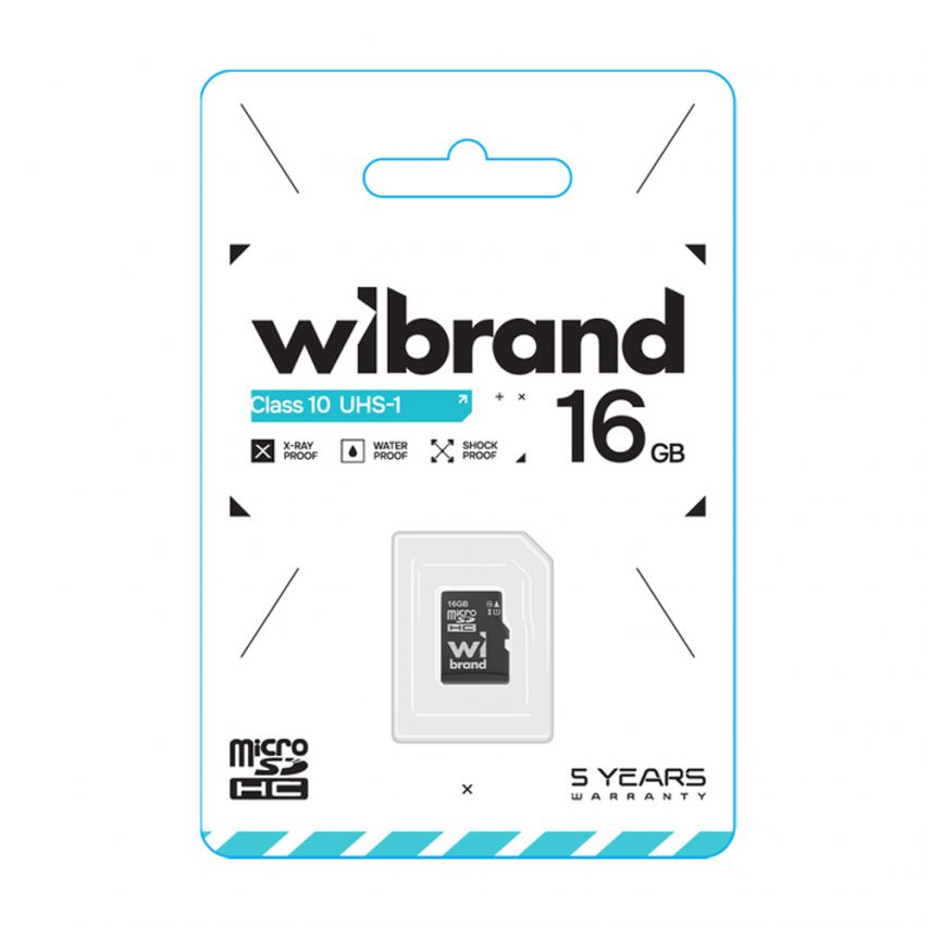 Карта памяти Wibrand MicroSDHC 16GB UHS-I Class 10