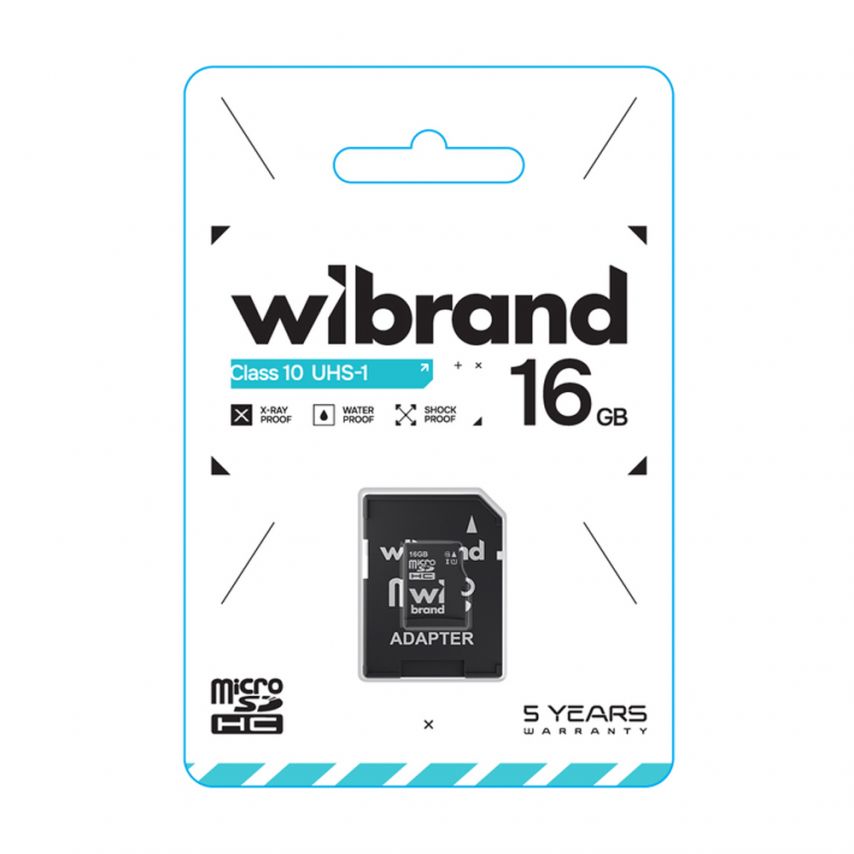 Карта пам'яті Wibrand MicroSDHC 16GB UHS-I Class 10 + SD-адаптер