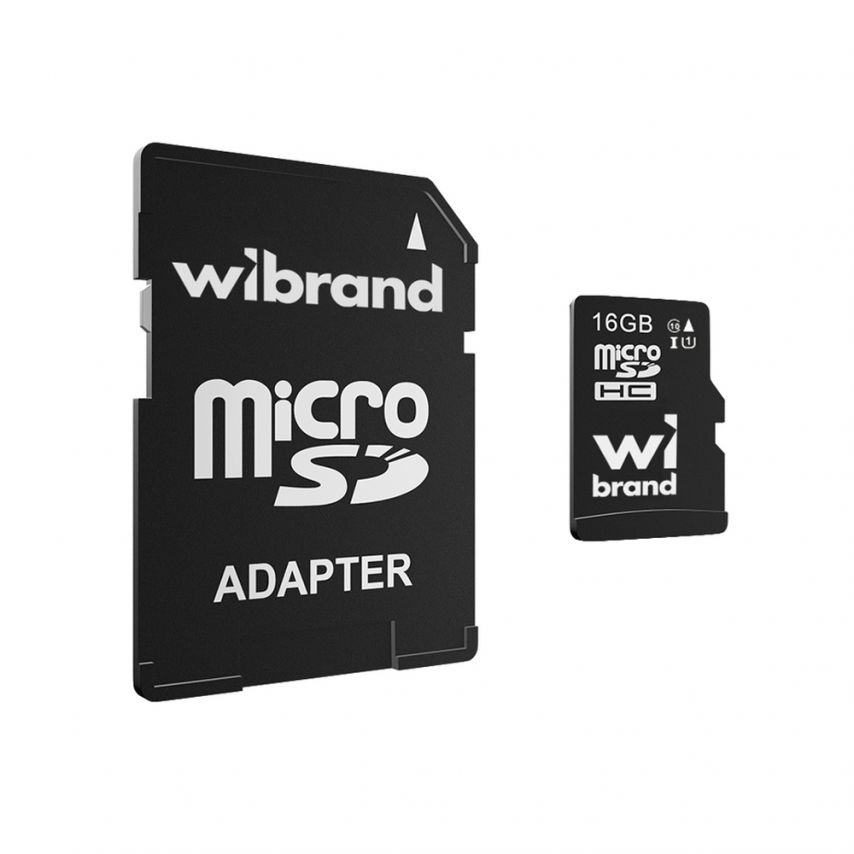 Карта пам'яті Wibrand MicroSDHC 16GB UHS-I Class 10 + SD-адаптер