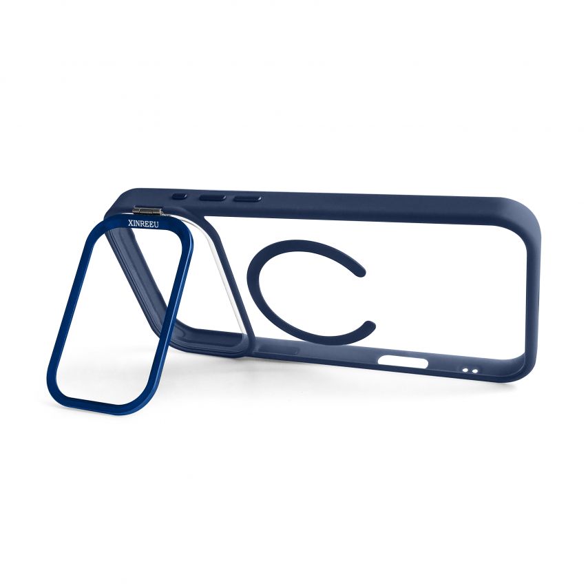 Чехол с функцией MagSafe для Apple iPhone 17 Pro Max с подставкой и защитой для камер dark blue (04)