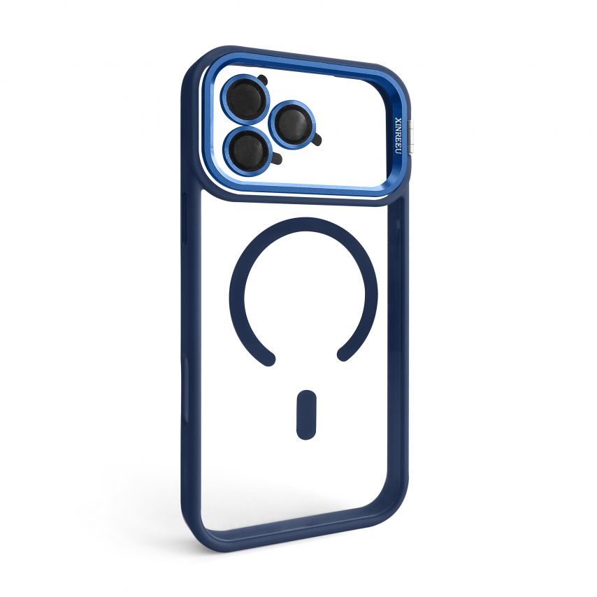 Чехол с функцией MagSafe для Apple iPhone 17 Pro Max с подставкой и защитой для камер dark blue (04)
