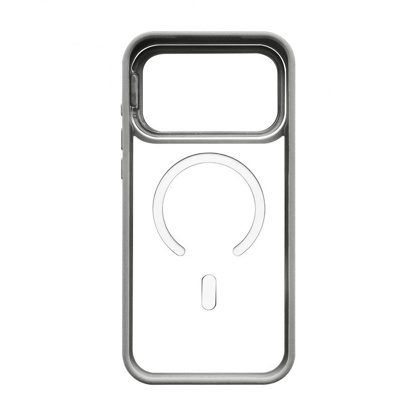 Чехол с функцией MagSafe для Apple iPhone 17 Pro Max с подставкой и защитой для камер light grey (06)