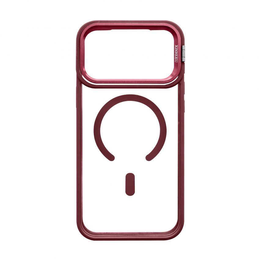 Чохол з функцією MagSafe для Apple iPhone 17 Pro Max з підставкою та захистом для камер bordo (05)