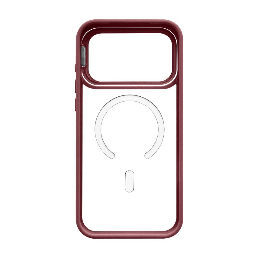 Чохол з функцією MagSafe для Apple iPhone 17 Pro Max з підставкою та захистом для камер bordo (05)