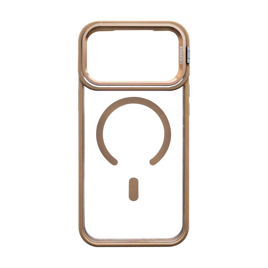 Чехол с функцией MagSafe для Apple iPhone 17 Pro Max с подставкой и защитой для камер gold brown (09)