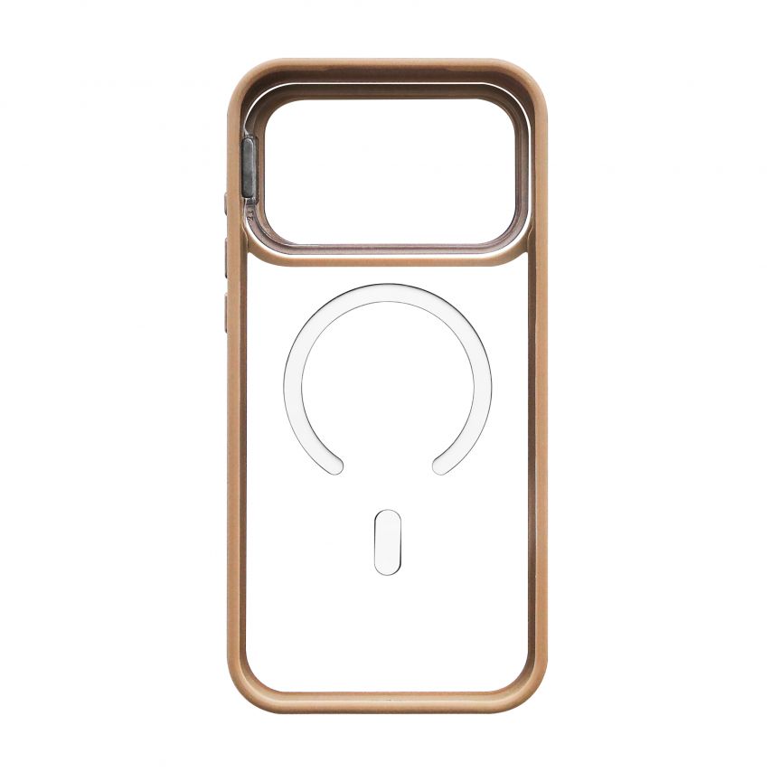 Чехол с функцией MagSafe для Apple iPhone 17 Pro Max с подставкой и защитой для камер gold brown (09)