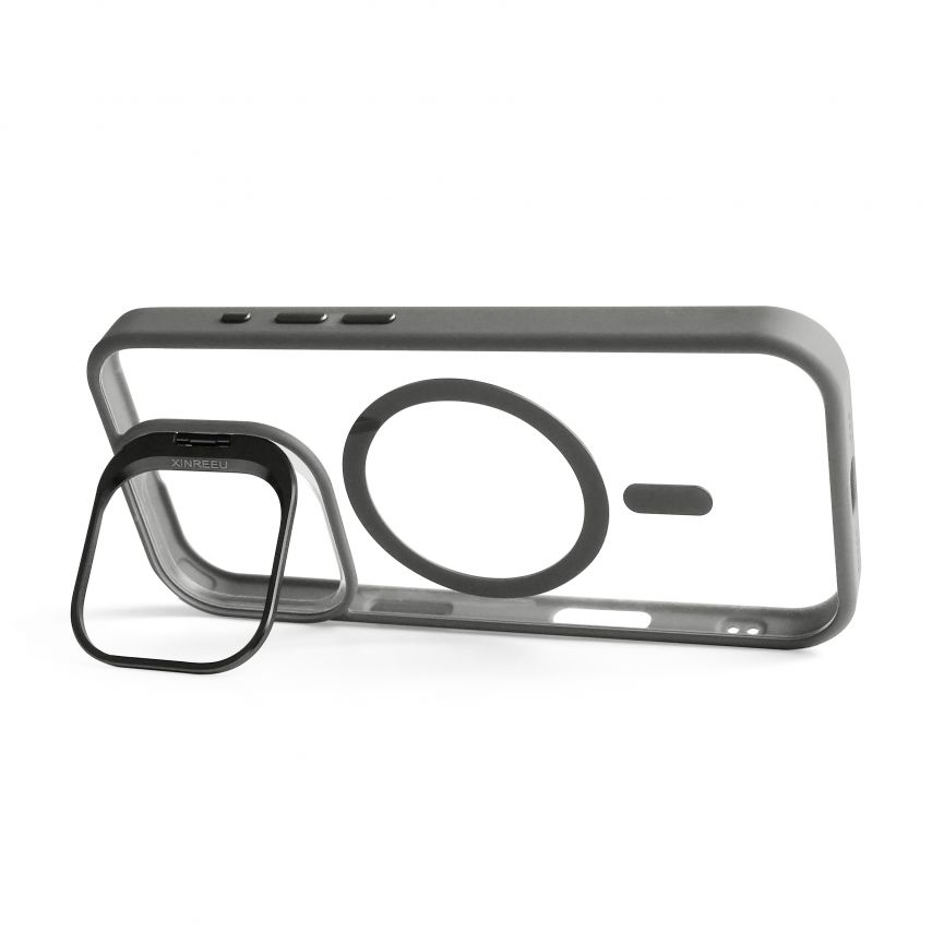 Чохол з функцією MagSafe для Apple iPhone 17 з підставкою та захистом для камер light grey (06)