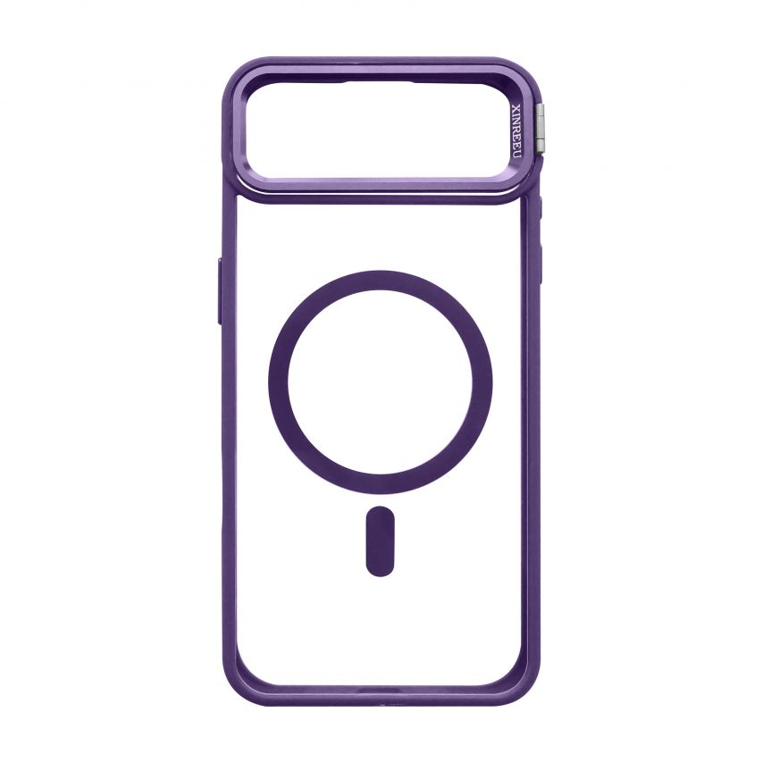 Чехол с функцией MagSafe для Apple iPhone 17 Air с подставкой и защитой для камер violet (02)