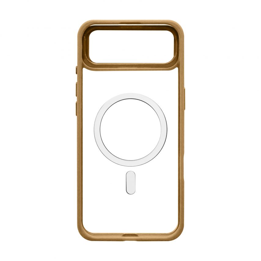 Чохол з функцією MagSafe для Apple iPhone 17 Air з підставкою та захистом для камер gold brown (09)