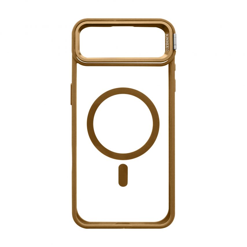 Чохол з функцією MagSafe для Apple iPhone 17 Air з підставкою та захистом для камер gold brown (09)