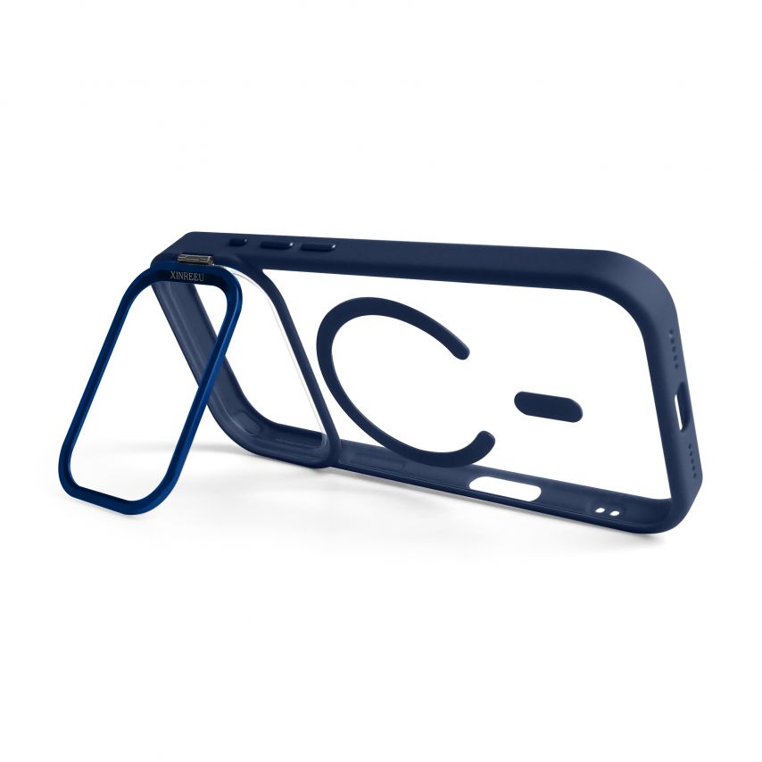 Чохол з функцією MagSafe для Apple iPhone 17 Pro з підставкою та захистом для камер dark blue (04)