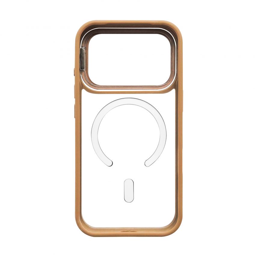 Чохол з функцією MagSafe для Apple iPhone 17 Pro з підставкою та захистом для камер gold brown (09)