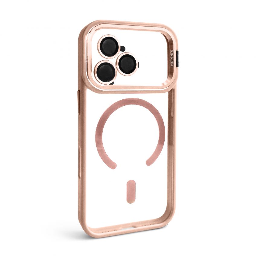 Чехол с функцией MagSafe для Apple iPhone 17 Pro с подставкой и защитой для камер pink (10)