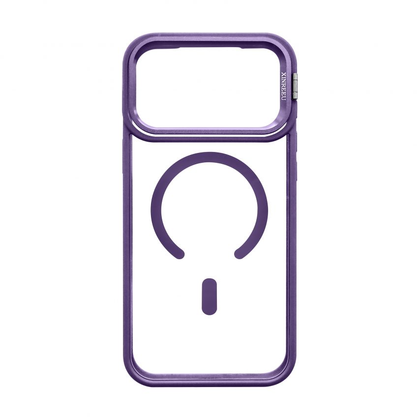 Чехол с функцией MagSafe для Apple iPhone 17 Pro Max с подставкой и защитой для камер violet (02)