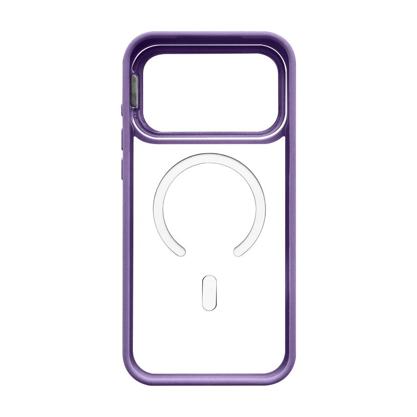 Чехол с функцией MagSafe для Apple iPhone 17 Pro Max с подставкой и защитой для камер violet (02)