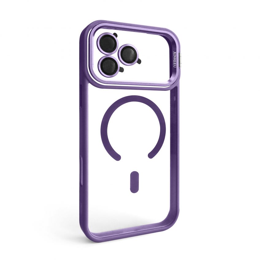 Чехол с функцией MagSafe для Apple iPhone 17 Pro Max с подставкой и защитой для камер violet (02)