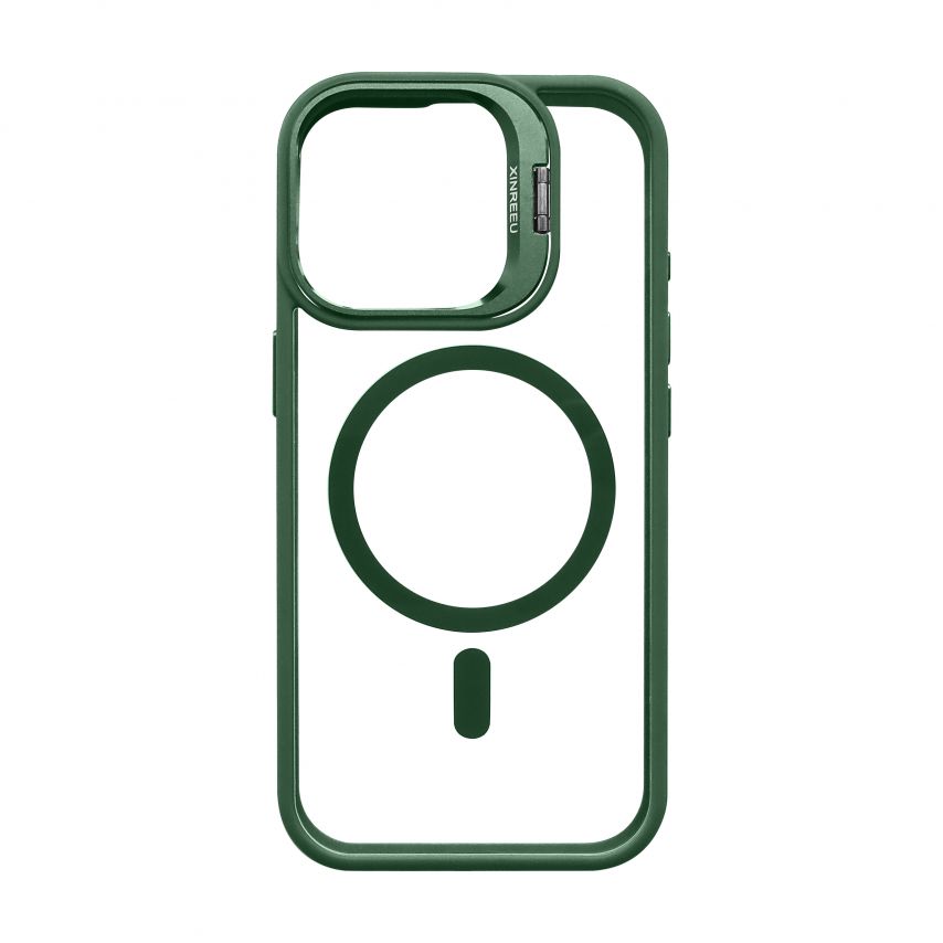 Чохол з функцією MagSafe для Apple iPhone 17 з підставкою та захистом для камер green (01)