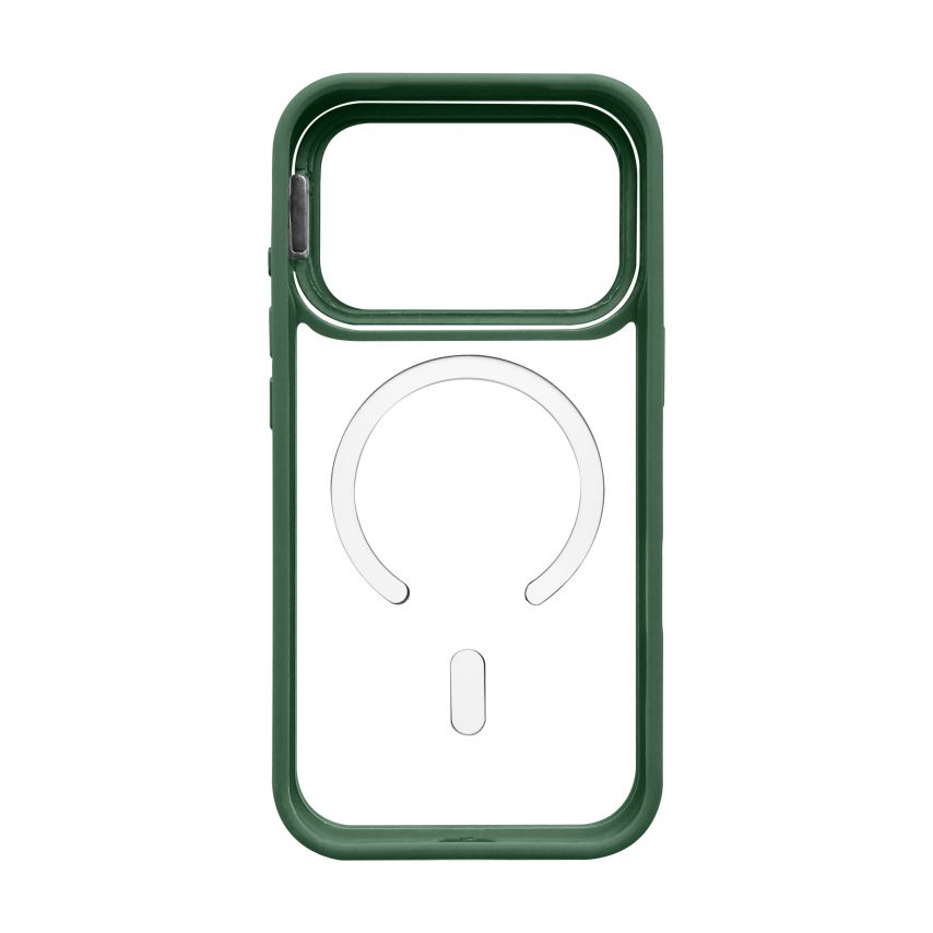Чехол с функцией MagSafe для Apple iPhone 17 Pro с подставкой и защитой для камер green (01)