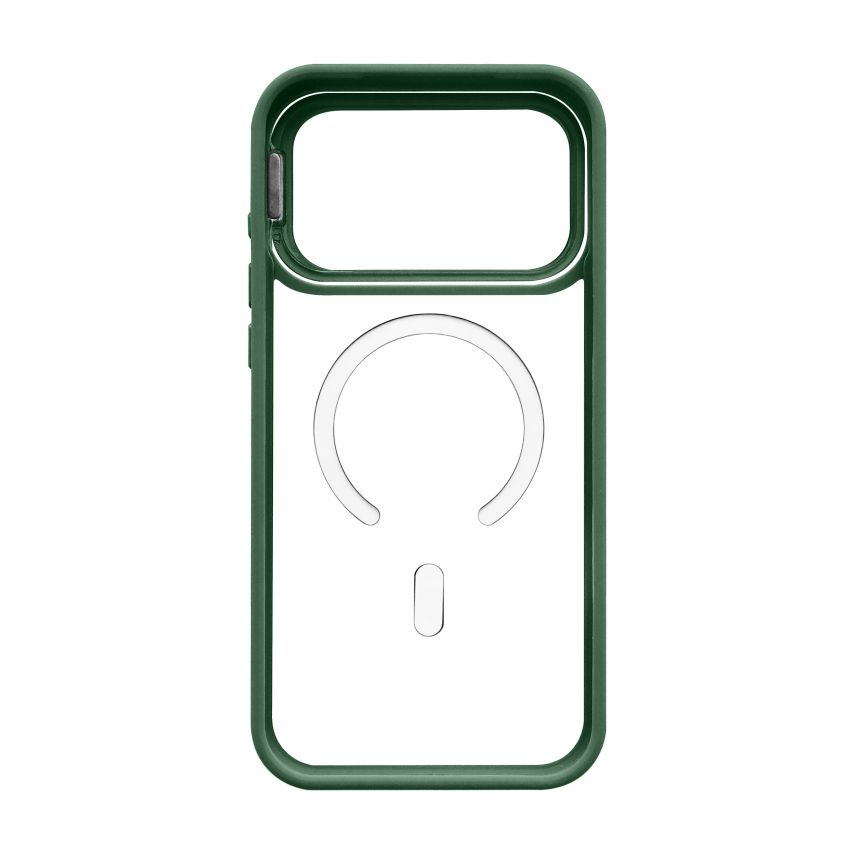 Чохол з функцією MagSafe для Apple iPhone 17 Pro Max з підставкою та захистом для камер green (01)