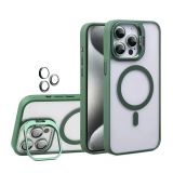 Чохол з функцією MagSafe для Apple iPhone 17 Pro Max з підставкою та захистом для камер green (01)