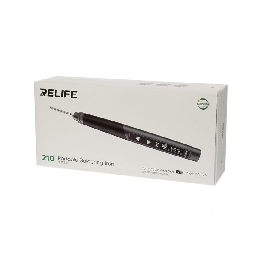 Паяльник Relife 210 (прецизионный, портативный, Type-C, 9-12V, 60W, регулировка t 80-420 ℃)