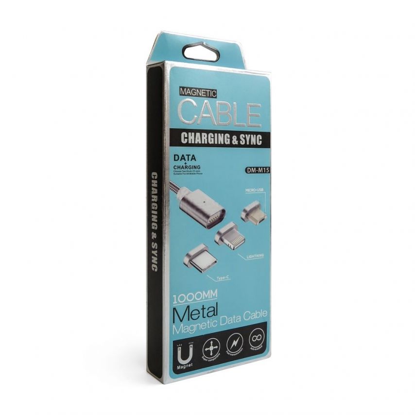 Кабель USB DM-M15 Lightning Magnetic black