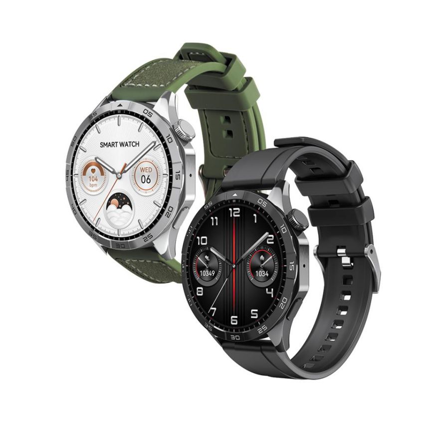 Смарт-часы (Smart Watch) XO Watch4 Amoled silver (ремешок green)