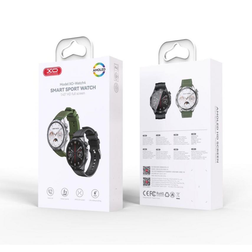 Смарт-годинник (Smart Watch) XO Watch4 Amoled black