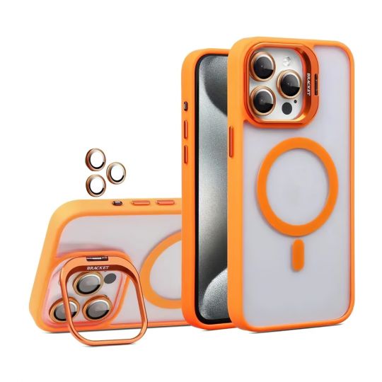 Чехол с функцией MagSafe для Apple iPhone 17 Air с подставкой и защитой для камер orange (07)