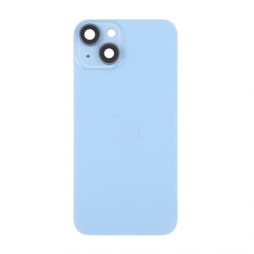Задня кришка для Apple iPhone 14 (великий виріз під камеру) зі склом та рамкою камери blue Original Quality