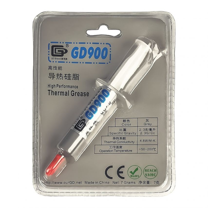 Термопаста GD900 (4.8 Вт/мК, 2,3г/см³, 7гр)