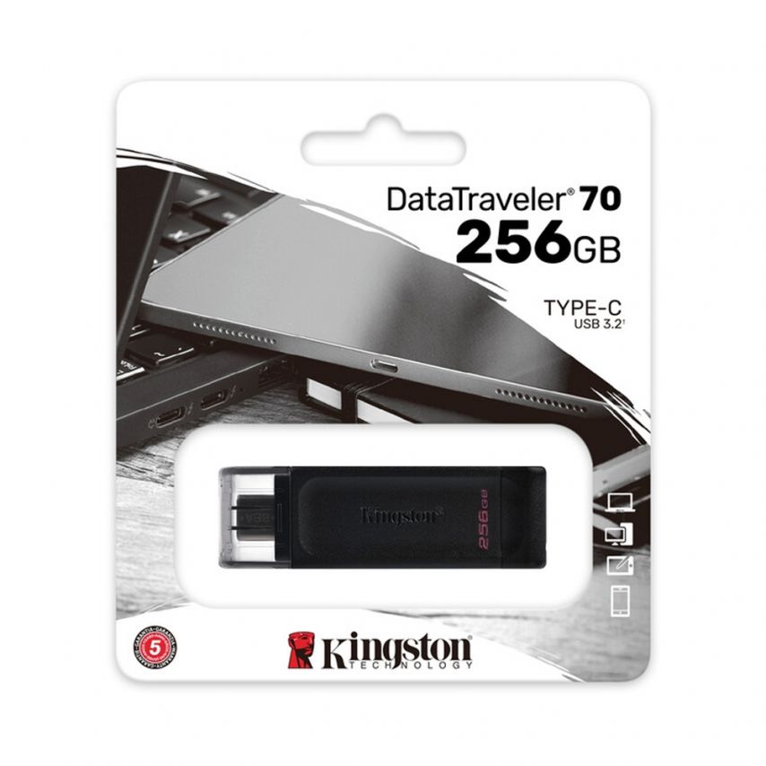 Флэш-память USB Kingston DataTraveller 70 Type-C 256GB USB 3.2 black