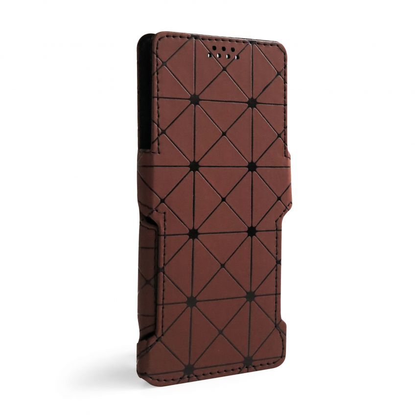 Чехол-книжка Status (18:9) 5.8'' ромб brown