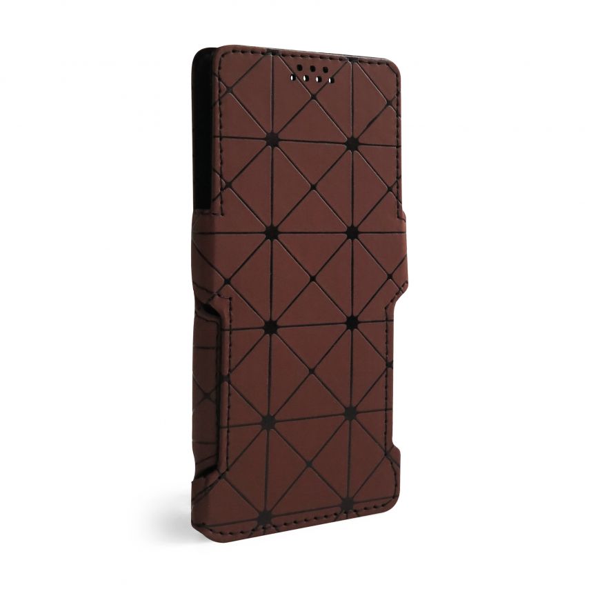 Чехол-книжка Status (18:9) 6.0'' ромб brown