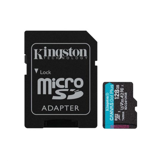 Карта пам'яті Kingston Canvas Go! Plus MicroSDXC 128GB Class 10 UHS-I R200MB/s + SD-адаптер (SDCS2/128GB) - купити за 775.72 грн у Києві, Україні